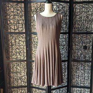 Calvin Klein Size 6-8 Brown Sleeveless Fit & Flare A-Line Dress Sleeveless